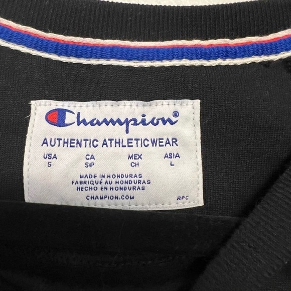 Champion Black & Iridescent Silver Logo Pullover Sweatshirt - Picture 4 of 6